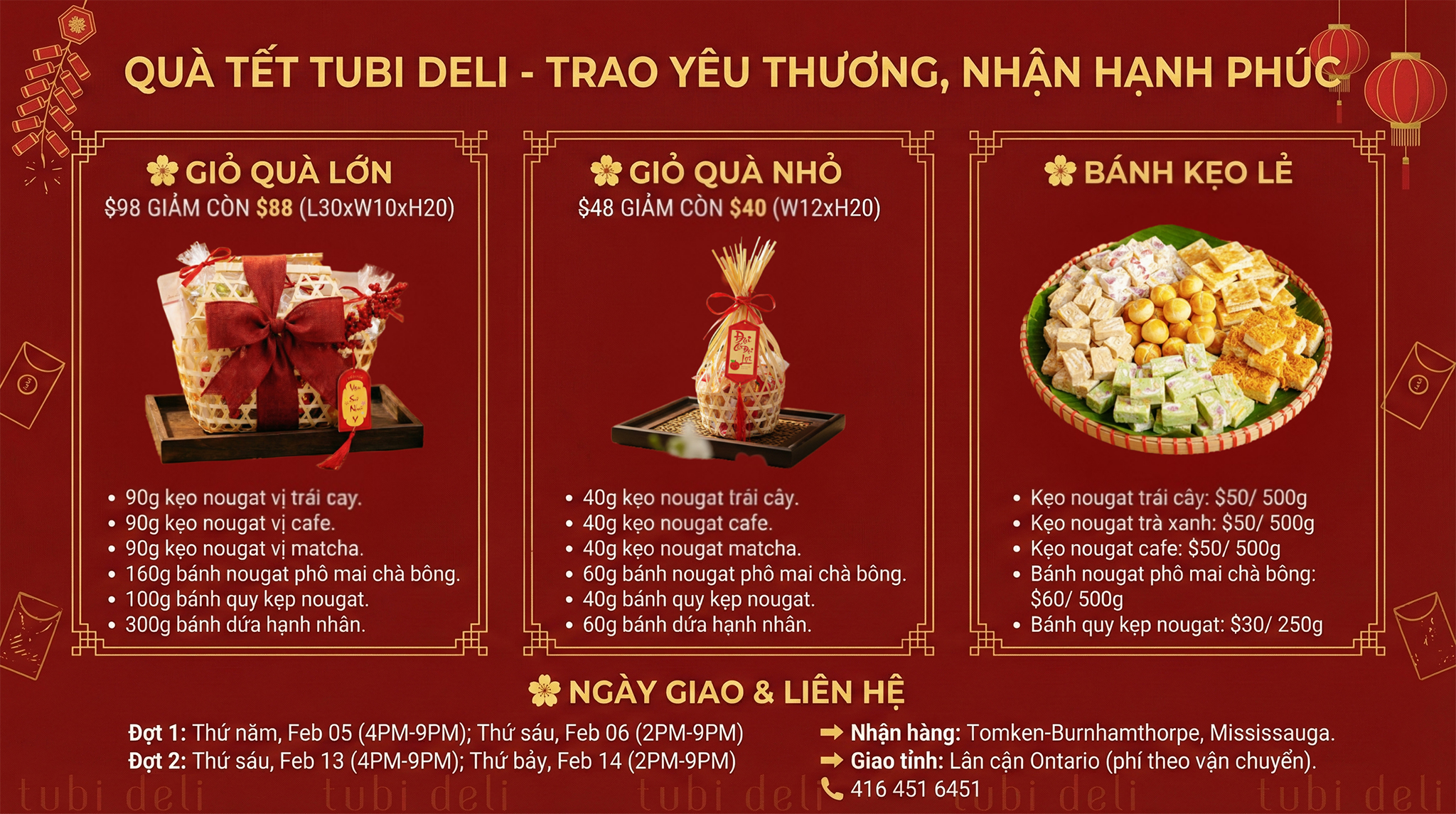 Bảng giá bánh kẹo Tết 2026