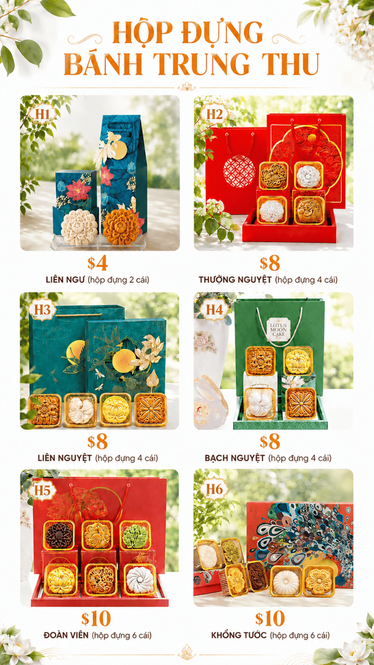 Bánh trung thu 2026 - Bảng giá hộp